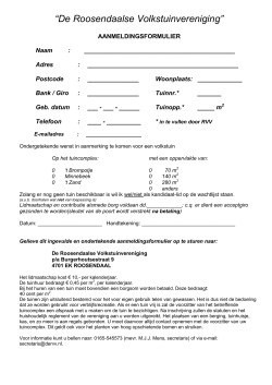 Aanmeldformulier - de Roosendaalse Volkstuin Vereniging