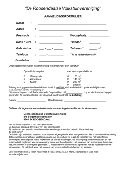 Aanmeldformulier - de Roosendaalse Volkstuin Vereniging