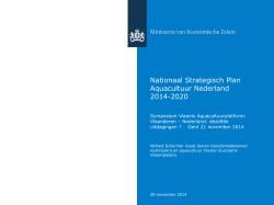 Nationaal Strategisch Plan Aquacultuur Nederland 2014-2020