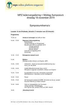 Symposiumprogramma MPZ 18 november 2014