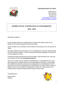 Jaarlijkse info - K.LA.P.ROOS Pulderbos