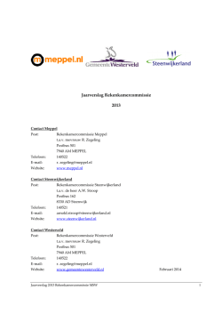Jaarverslag 2013 - Rekenkamercommissie MSW