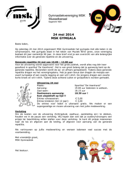 Gymnastiekvereniging MSK Musselkanaal 24 mei 2014 MSK