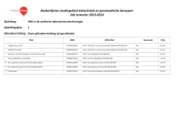 Boekenlijsten studiegebied biotechniek en paramedische beroepen