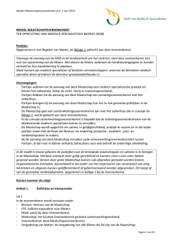 Conceptmodel maatschapsovereenkomst MSB + toelichting