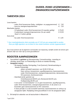 tarieven 2014 rooster aanpassingen ouder-/kind