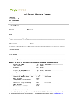 Inschrijfformulier lidmaatschap Yogatrainer