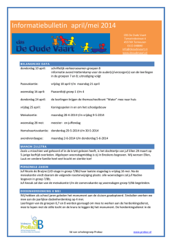 Informatiebulletin april/mei 2014