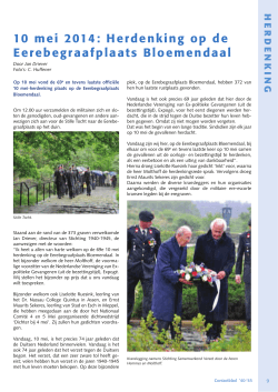 10 mei 2014: Herdenking op de Eerebegraafplaats Bloemendaal