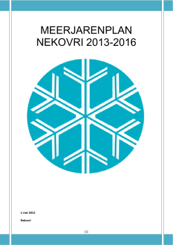 meerjarenplan nekovri 2013-2016 - Rijksdienst voor Ondernemend