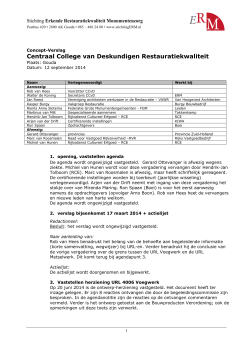 Concept-verslag CCvD Restauratiekwaliteit 140912