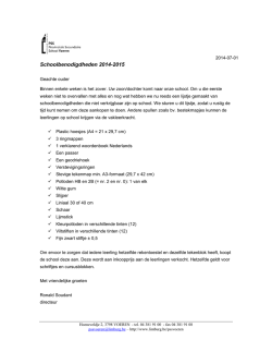 lijstje met benodigdheden