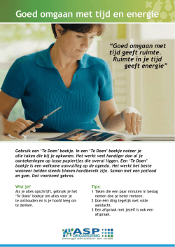 Goed omgaan met tijd en energie - ASP