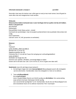 Informatie toetsweek 2, leerjaar 1