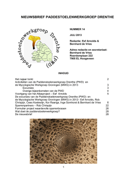 Download de Nieuwsbrief Nr. 14 - Paddenstoelenwerkgroep Drenthe