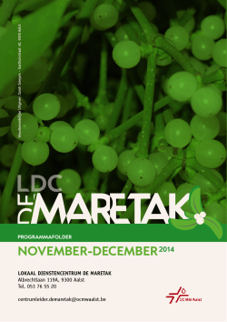 Programmafolder De Maretak november-december