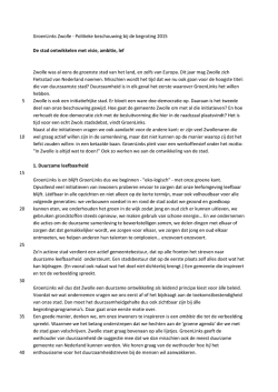GroenLinks Zwolle - Politieke beschouwing bij