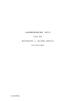 Jaarrekening 2013 - J. Jacobs