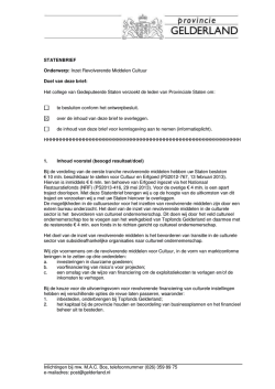 Inlichtingen bij mw. M.A.C. Bos, telefoonnummer (026) 359 89 75 e