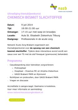 CHEMISCH BESMET SLACHTOFFER - Netwerk Acute Zorg Brabant