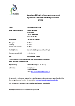Informatie NK Baars - Sportvisserij MidWest Nederland
