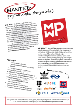 vacature - Mind Work Productions