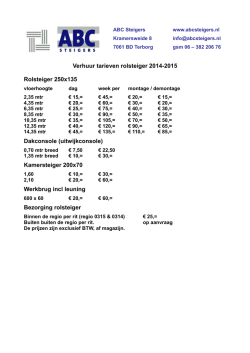 Prijslijst rolsteigers