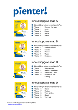 Inhoudsopgave map A Inhoudsopgave map B