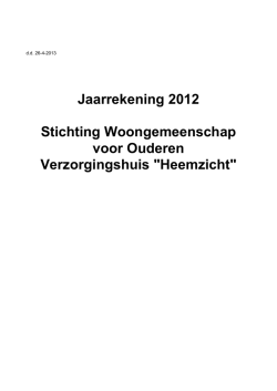 Heemzicht jaarrekening 2012 26-4-2013