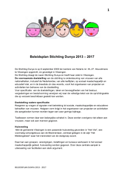 Beleidsplan Stichting Dunya 2013 – 2017