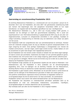 jaarverslag Praatatelier 2013 - Afasie Vereniging Nederland