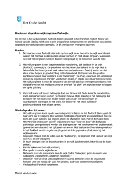 Doelen_en werkafspraken wijkzorgteam Parkwijk - Wmo