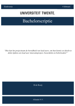 Bachelorscriptie - Universiteit Twente