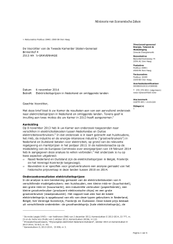 "Kamerbrief over elektriciteitsprijzen in Nederland