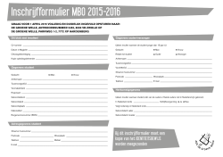 Aanmeldformulier MBO 2015-2016
