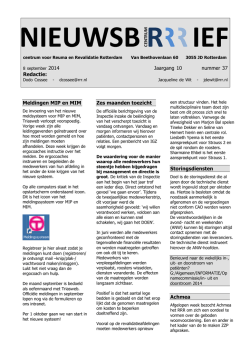 Jaargang 10 nummer 37 Redactie: Meldingen MIP en MIM Zes