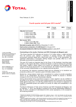 Fourth quarter and full year 2013 results (pdf - 715 KB)