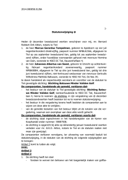 Statutenwijziging 2014 - Stichting Batouwe Mindervalidengolf