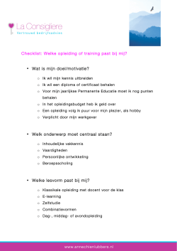 Checklist - Welke opleiding past bij mij?
