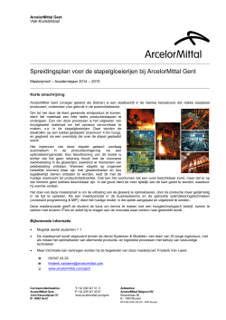 Spreidingsplan voor de stapelgloeierijen bij ArcelorMittal Gent