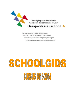 Hierbij bieden wij u de schoolgids voor het schooljaar 2000