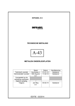 technische bepaling metalen onderlegplaten editie : 02/2014