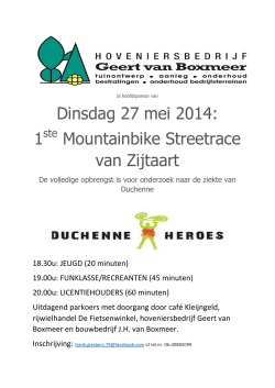 Dinsdag 27 mei 2014: 1 Mountainbike Streetrace van Zijtaart