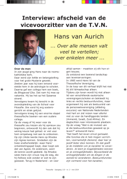 Hans van Aurich - Theosofische Vereniging in Nederland