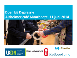 Doen bij Depressie - Alzheimer Nederland