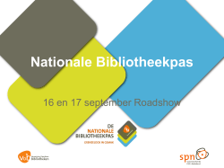 Presentatie Roadshow - Vereniging van Openbare Bibliotheken