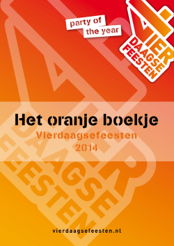Het oranje boekje - Vierdaagsefeesten
