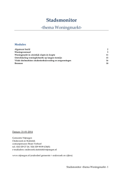 Stads- en Wijkmonitor 2014, Woningmarkt