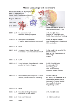 Master Class Allergy with innovations