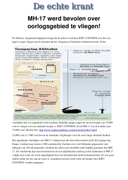 MH17 werd bevolen over oorlogsgebied te vliegen!